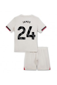 Chelsea Reece James #24 Babyklær Borte Fotballdrakt til barn 2025-26 Korte ermer (+ Korte bukser)